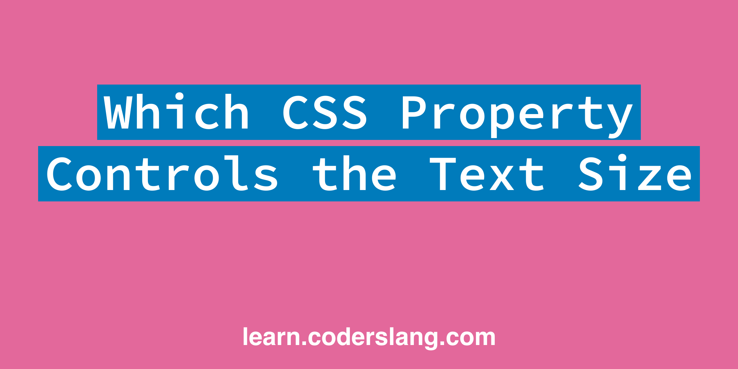 Which CSS Property Controls The Text Size